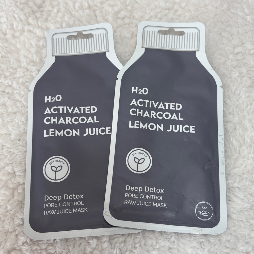 🌵5 tor $20🌵ESW Beuty H2O Activated Charcoal Lemon Juice Face Mask Duo
